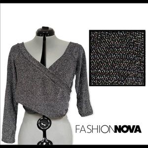 💎Fashion nova Multicolor metallic crisscross top